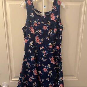 Casual Blue Flower Dress